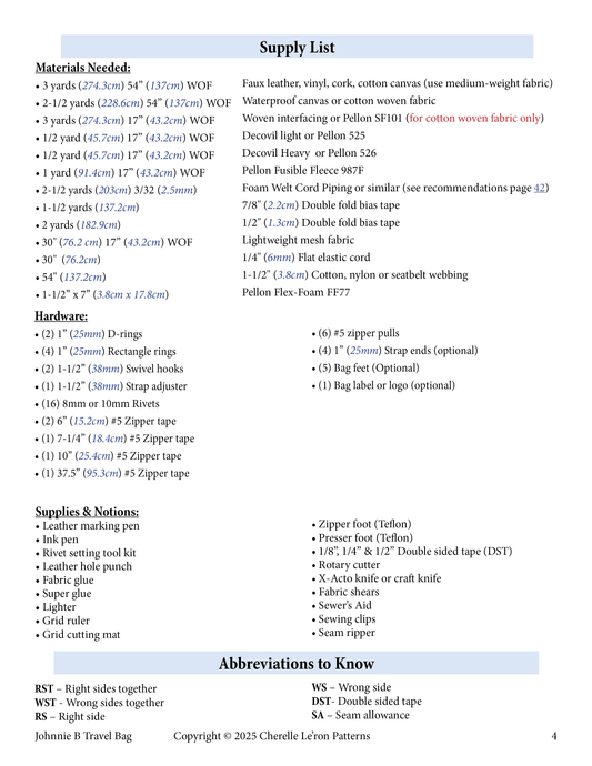 The Johnnie B Travel Bag Pattern (SVG, Projector Files & Video Included)