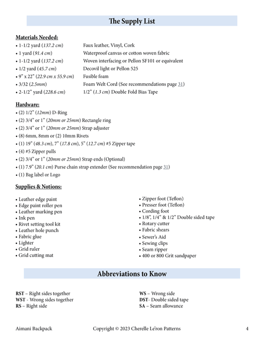 The Aimani Backpack PDF Pattern (SVG, Projector Files & Video Included)