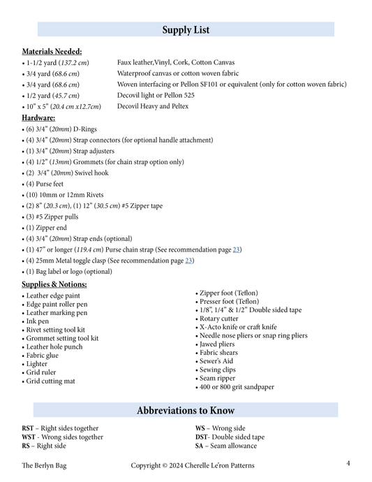 The Berlyn Bag PDF Pattern (SVG, Projector Files & Video Included)