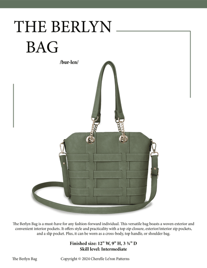 The Berlyn Bag PDF Pattern (SVG, Projector Files & Video Included)
